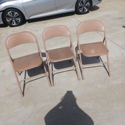 Three Samsonite Vintage metal Foldable chairs