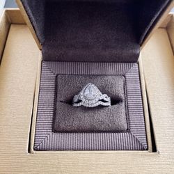 Diamond Engagement Ring 1 ct tw Pear/Round 14k White Gold