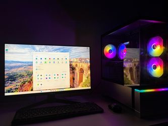 RTX 4060: Custom RGB Gaming PC Desktop Tower and Monitor