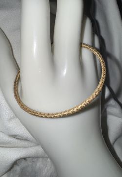 Vintage Signed Dyadema 925 ITALY Gold Wash Magnetic Cable Bracelet, size 7 