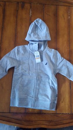 New boys size S Small 4 Nautica hoodie hooded sweatshirt gray grey toddler