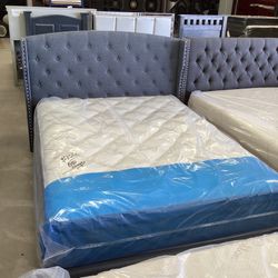 New Queen Size Bed With Mattress Free Delivery 