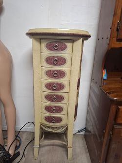 BEATIFUL TALL JEWELRY BOX ARMOIRE 46" TALL