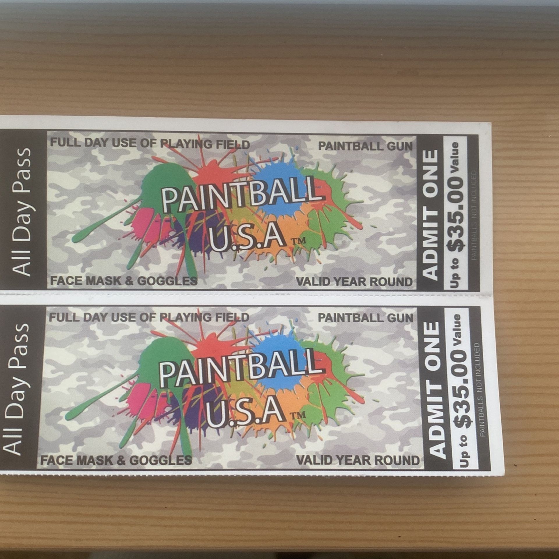 Paint Ball Tickets
