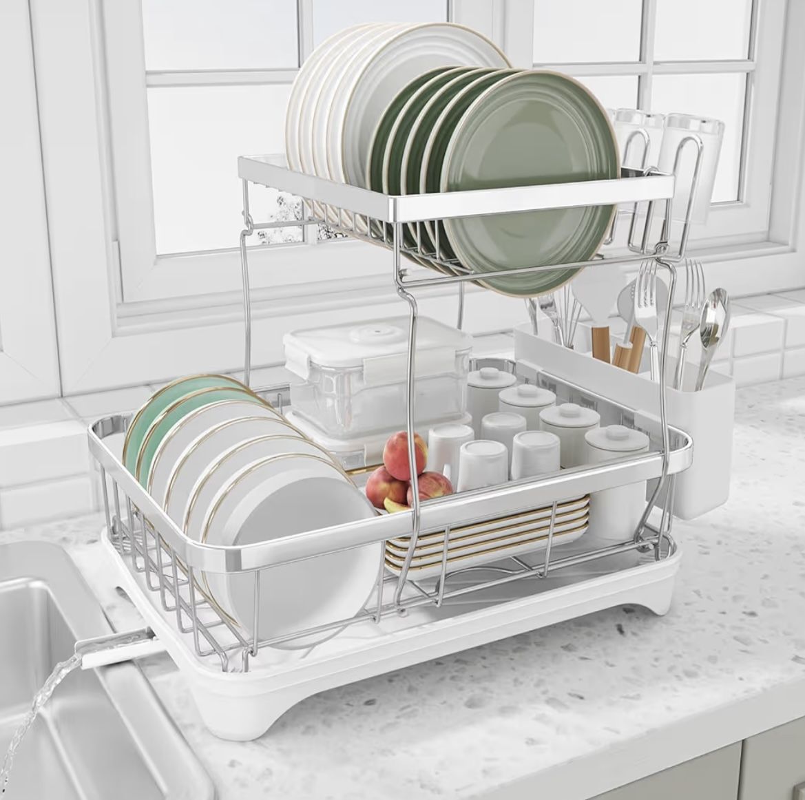 New Dish Rack Metal And 2 Tier