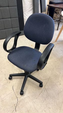 Blue Fabric Office Chair with Armrests