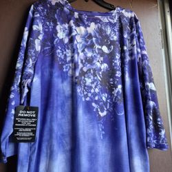 BEAUTIFUL BLOUSE SIZE 1X (22/24  VERY BEAUTIFUL AND COMFORTABLE  NEW 3 .6  sleeves