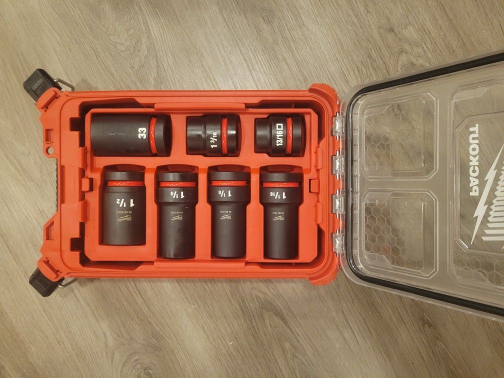 Brand new Milwaukee 49-66-7840 Shockwave Impact Drive 7 PC MM/SAE Socket pack out set