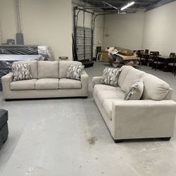 Two Ashley Deltona Sofa Couch Set
