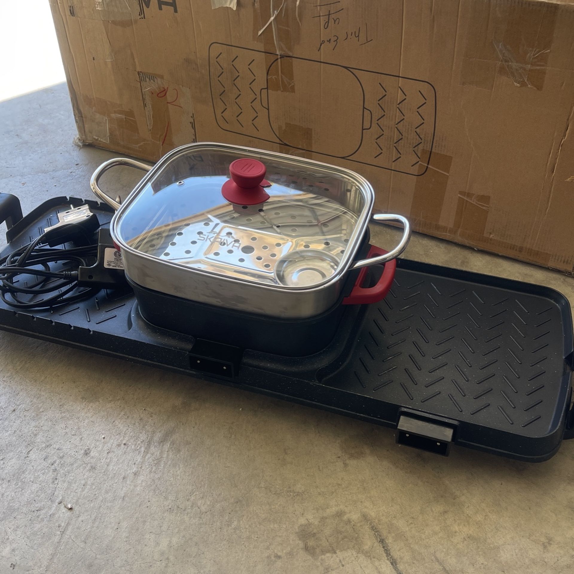 Double Korean Bbq Grill With Steamer N Soup Boiler