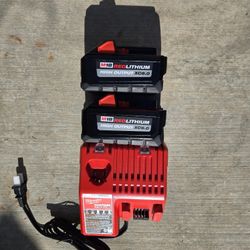 Milwaukee 18v Batteries 6.0 Amp High Output And Charger Brand New 
