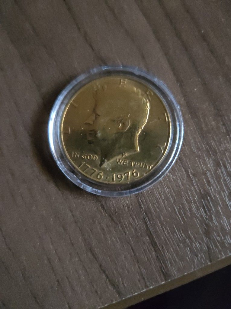 1976 Bicentennial Gilded Kennedy Half Dollar