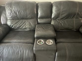 Free green recliner couch with cup holders
