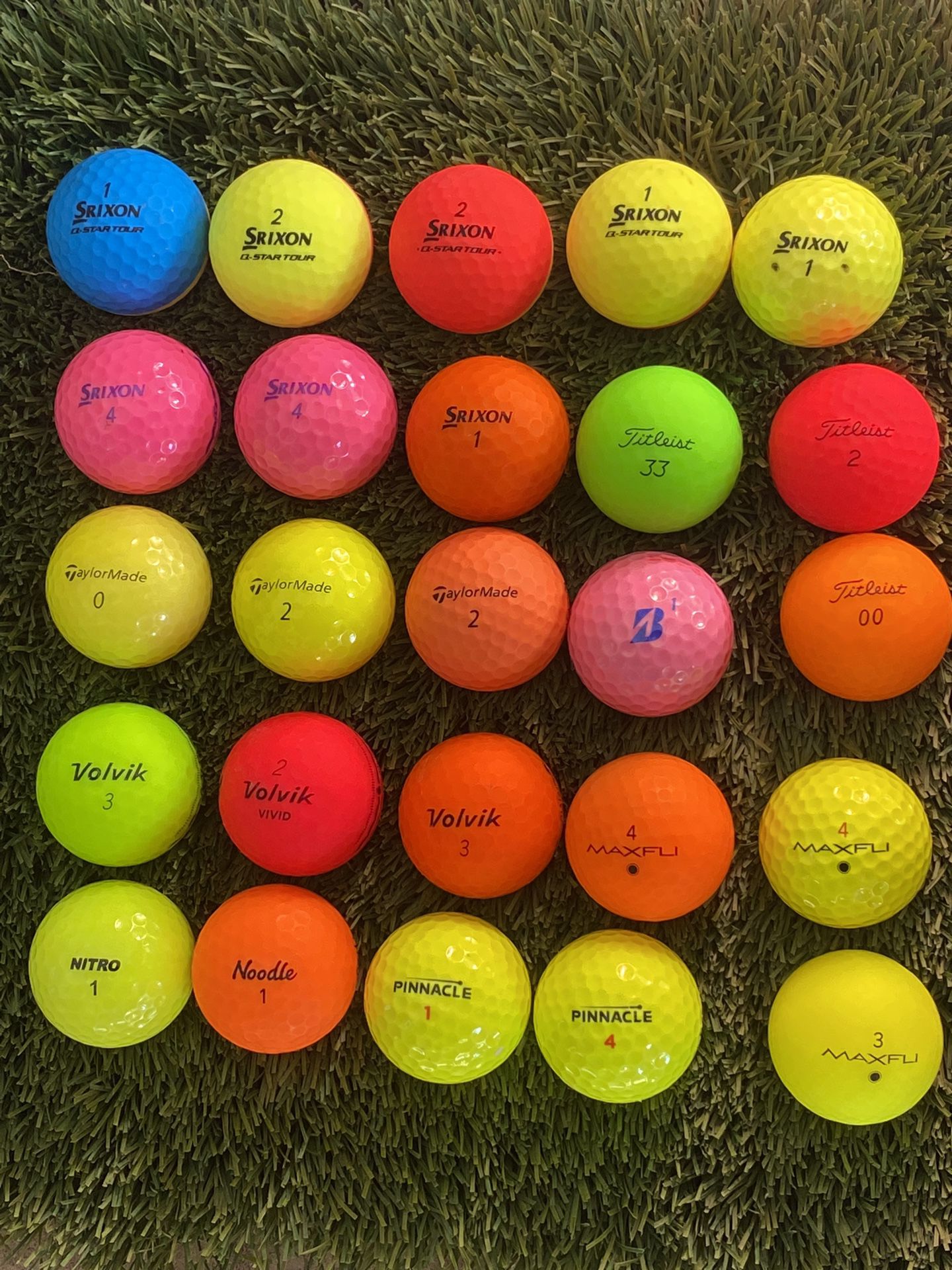 25 Colored Golf Balls 