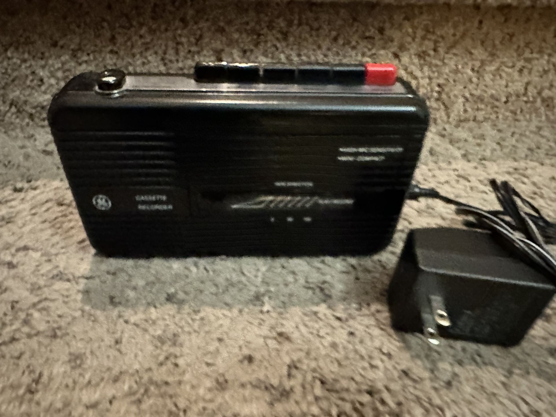 GE Cassette Tape Recorder Player - High Microphone Sensitivity - Mini Compact with Power Cable