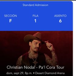 Christian Nodal 2 Boletos Sección F Línea 1