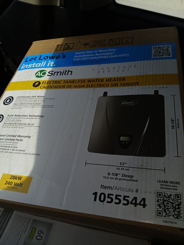 AO Smith 28kw Tankless Heater