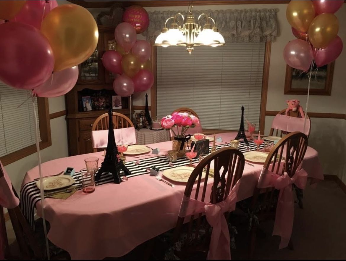Pink Panther / Pink, Black & White Striped Party Decor