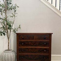 Vintage Solid Wood Dresser - Flame Mahogany & Bobbin Detail