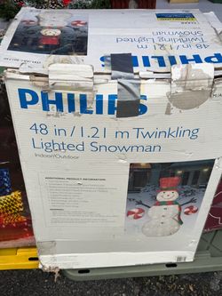 Phillips 48-Inch Twinkling Lighted Snowman