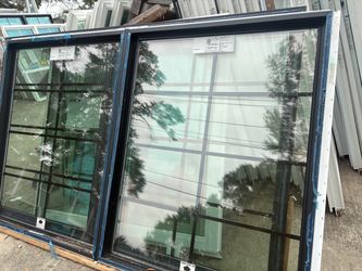 96 x 72 in Black Picture Windows. 2 available. $400 each.