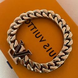 Fashion Designer Black Letter Silver Cuban Bracelet