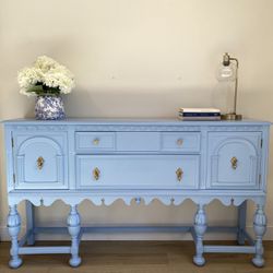  Vintage Classic Blue Sideboard Buffet Credenza