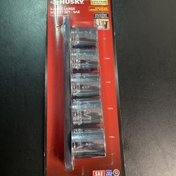 Husky 1/2 in. Drive SAE Large Socket Set (5-Piece)