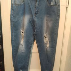 WOMENS DISTRESSED JEANS SIZE 2X