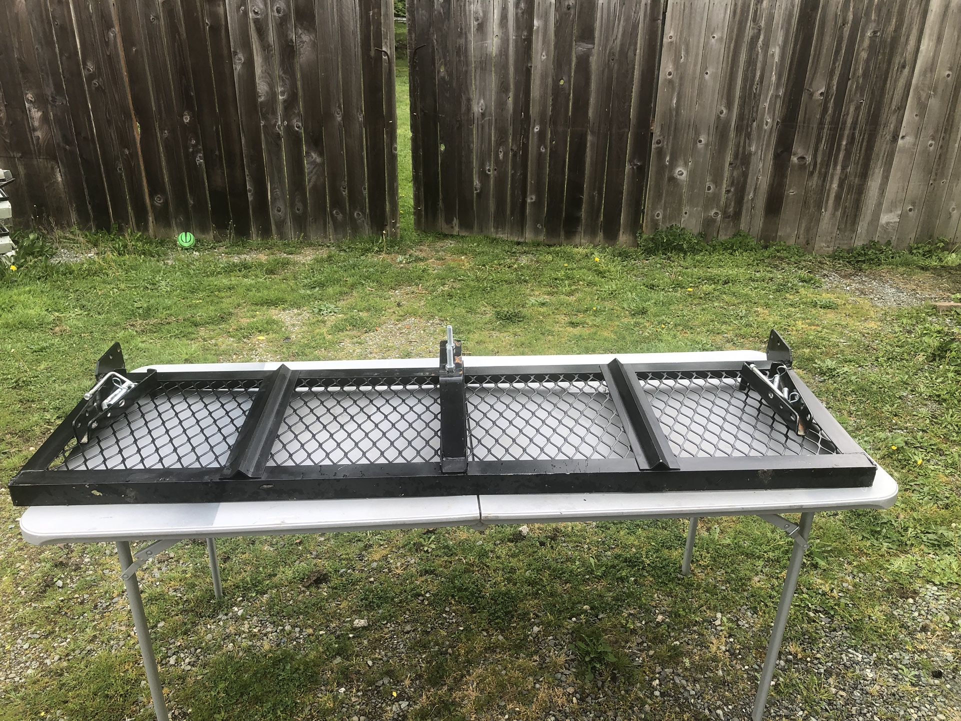 Travel trailer rack with spare tire mount.w