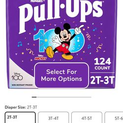 Huggies Pull Ups (Size 2T-3T ) 124 Count 