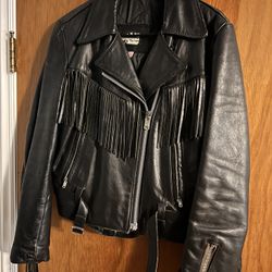 All American Rider Leather Jacket With Fringe