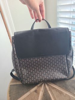 Black and Brown Fossil Leather Backpack