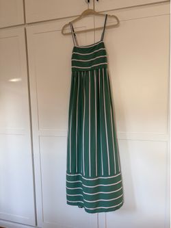 Lily Rose Green Striped Maxi Dress, Size Small