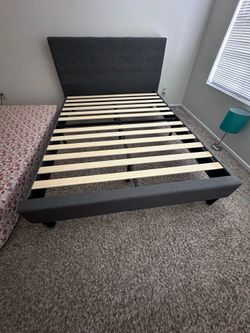 Queen bed frame with headboard