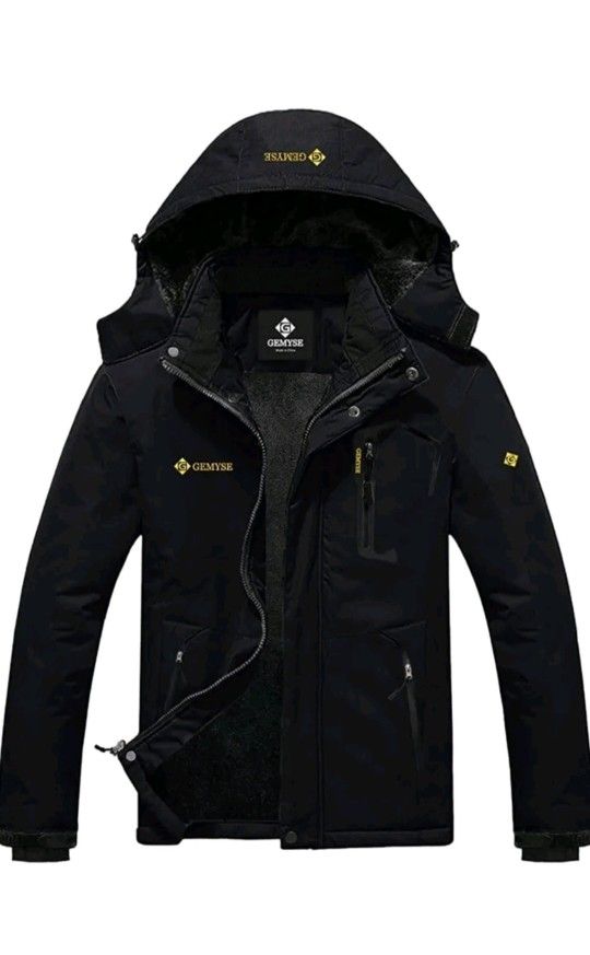 GEMYSE Men's Mountain Waterproof Ski Jacket Hooded Winter Windproof Snow Coat