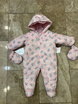 DISNEY BABY BRAND NEW WITH TAGS MINI MOUSE ONE PIECE SNOW SUIT SIZE 6 Months