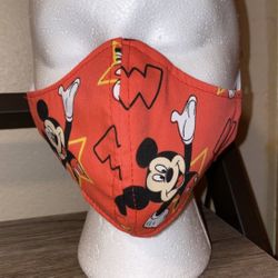 Disney Mickey Mouse Face Mask With Filter 😷 Child Size 8 Years And Under