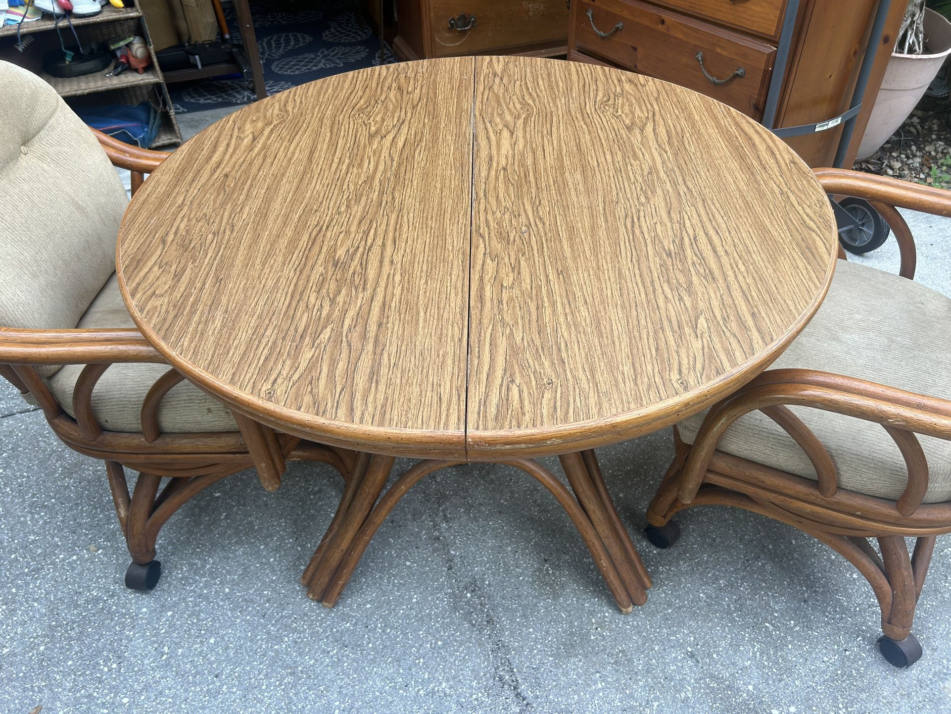 Rattan Dining Table Set With Two Chairs!