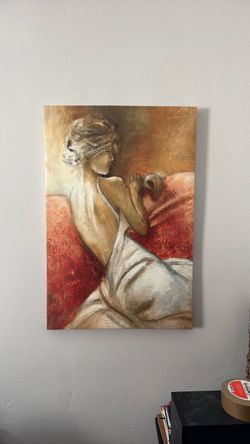 Figurative Woman Canvas Wall Art Painting