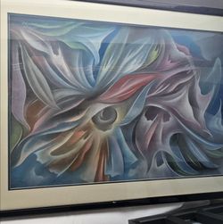 abstract artwork featuring flowing,