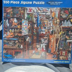 Double Challenge Letter "S" Sleepy Shopkeeper Halloween 550 Piece Puzzle 24"x18"