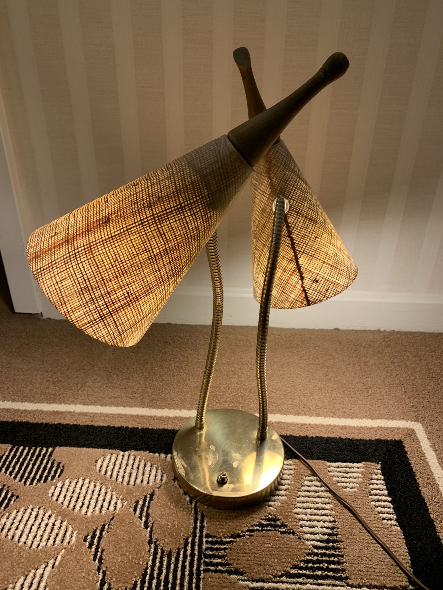 Mid-Century Modern Two Lights Fiberglass Lamp, 1960s