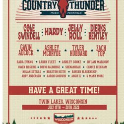SELLING ASAP 2 Country Thunder Weekend GA Tickets