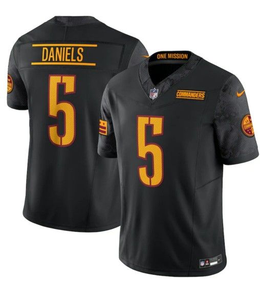 New! Men's Washington Commanders Jayden Daniels Black Alternate Legend Jersey