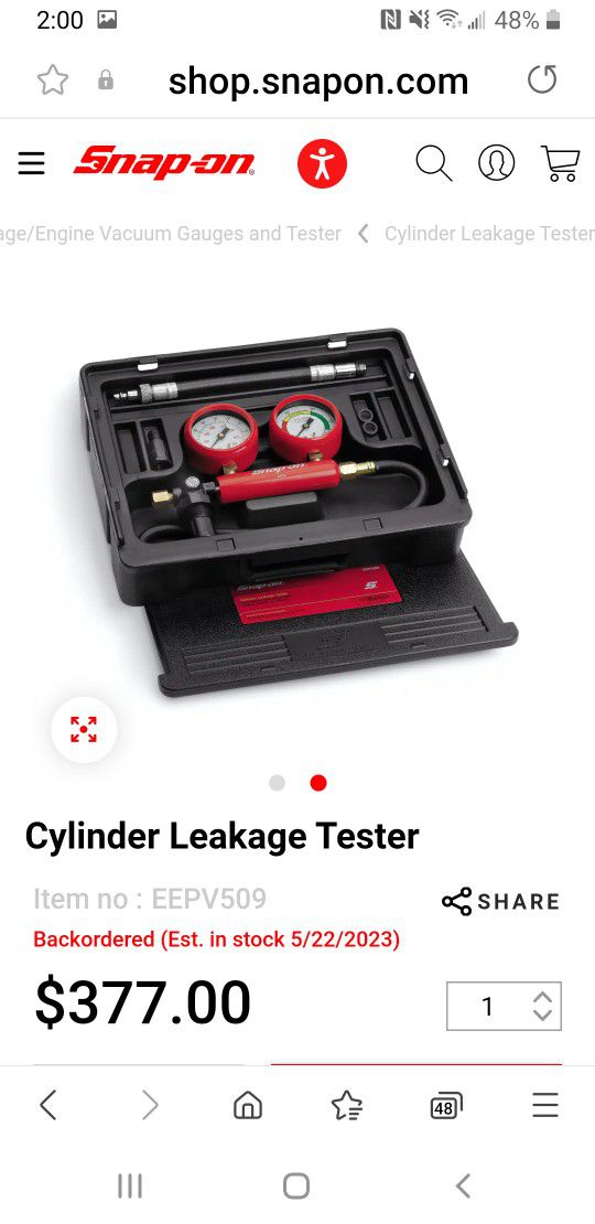 Snap On Cylinder  Leak Down Tester.