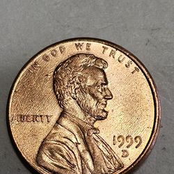 1999 D Mint Mark Lincoln Memorial Penny With Error Ddo/ddr Wide Am

