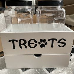 Wooden Pet Treat Storage Organization Container Rack