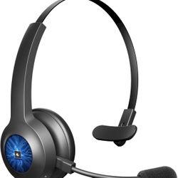 New! Trucker Bluetooth Headset with Microphone, Wireless Headset with AI Noise Cancelling, 35 Hrs Talk Time On-Ear Headphone with Mute Button 