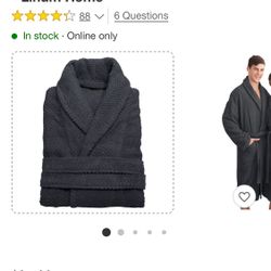 Linum Home Textiles Unisex Herringbone Weave Bathrobe 100% Authentic Turkish ...